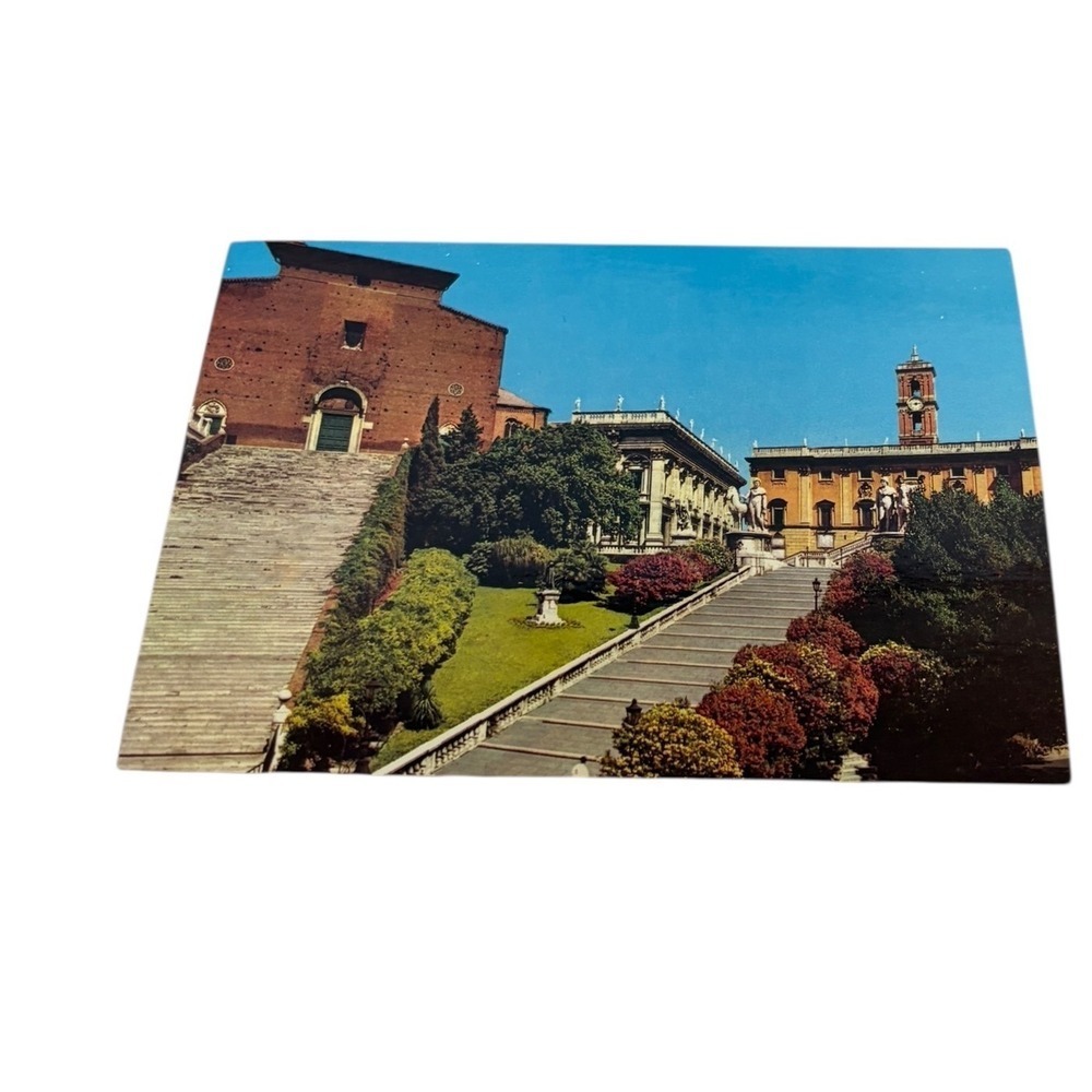 Vintage Roma Italy Postcard Capitoline Hill Santa Maria Aracoeli Church View